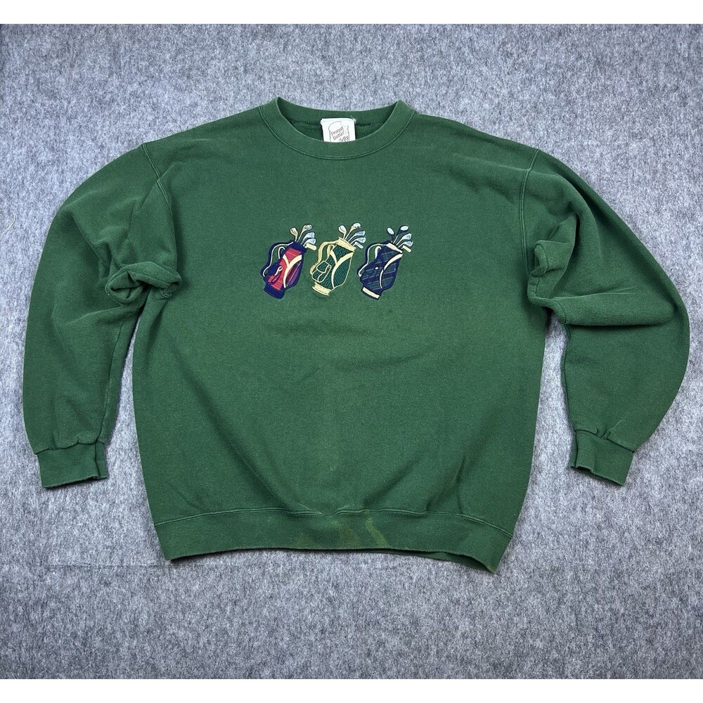 Vtg Peanut Butter & Jelly Men's Sweatshirt Golf Embroidered Green USA 90s Sz XL